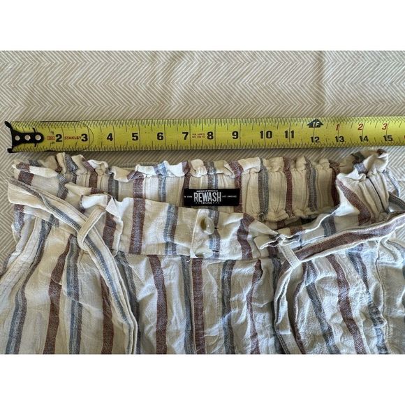 Rewind Linen Blend Stripped Pants Women's M - Picture 7 of 11